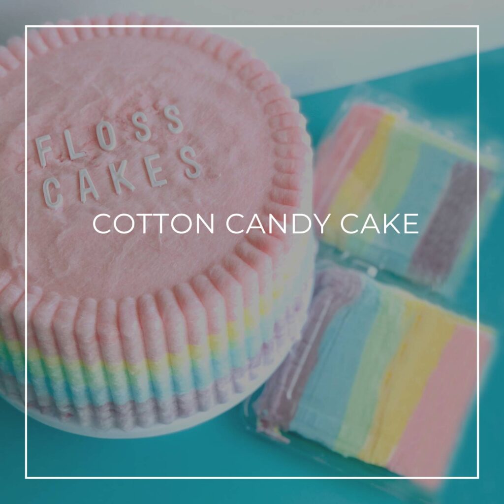 rainbow colored cotton candy cake