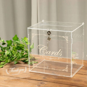 acrylic card box with padlock
