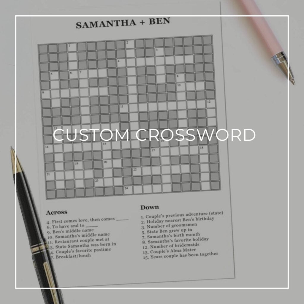 Custom crossword puzzle about 'Samantha'
