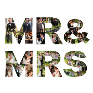 Mr & Mrs custom word photo collage