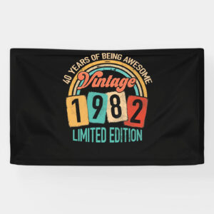 Vintage 1982 limited edition 40th birthday banner