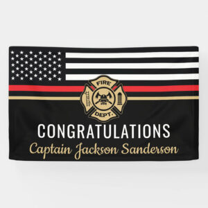 Congratulations Captain Sanderson fire dept custom retirement party banner