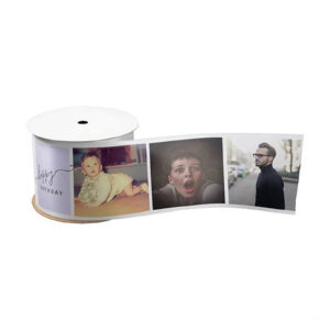 'Through the Years' custom photo collage gift wrapping ribbon