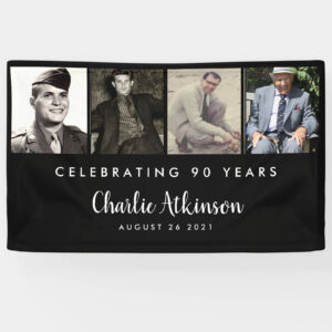 Celebrating 90 Years custom photo collage party banner