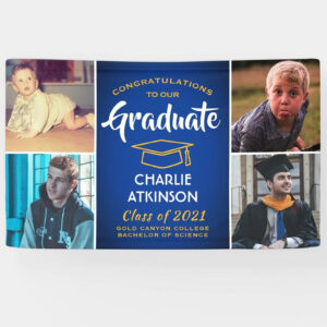 Congratulations to our Graduate custom photo collage graduation party banner
