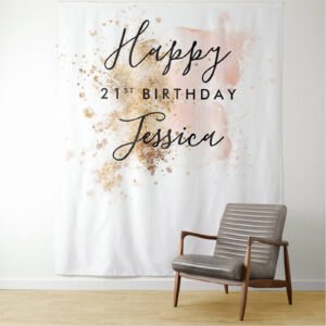 Personalized 21st birthday custom tapestry party or dessert table backdrop