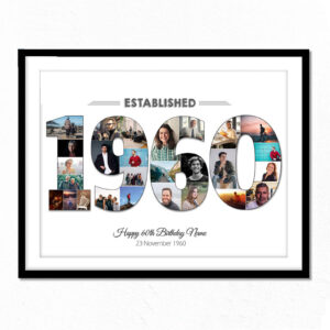 framed 1960 custom year photo collage