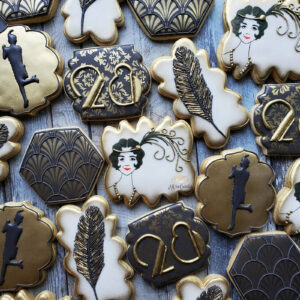 1920's Gatsby themed decorated cookies