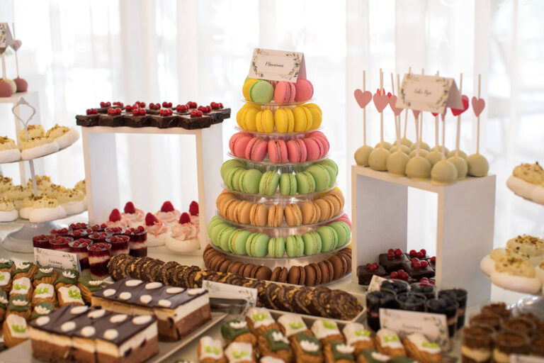 desserts laid out on a party dessert table