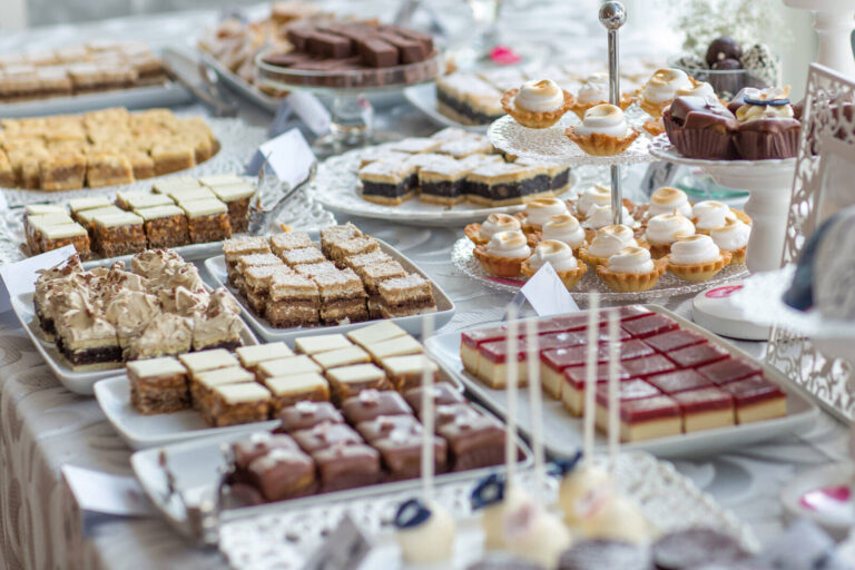 desserts laid out on a party dessert table
