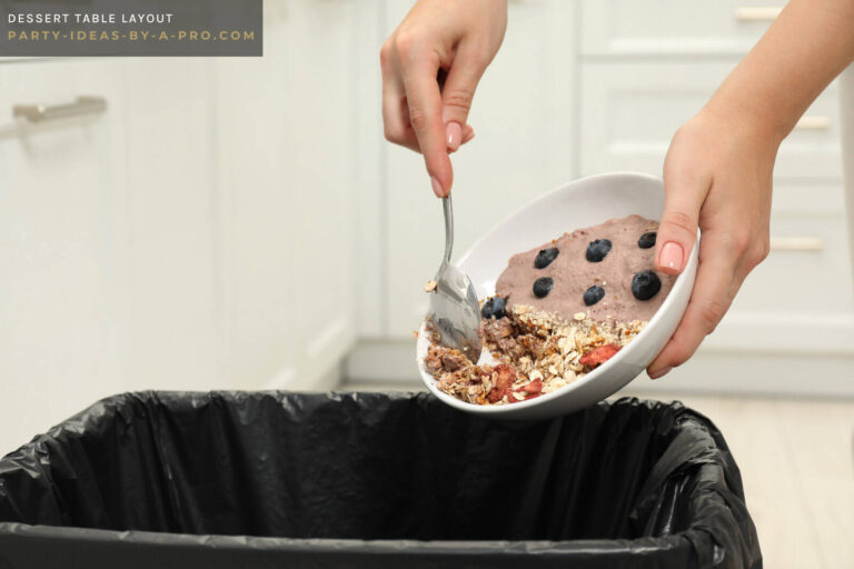 desserts being thrown into a trashcan