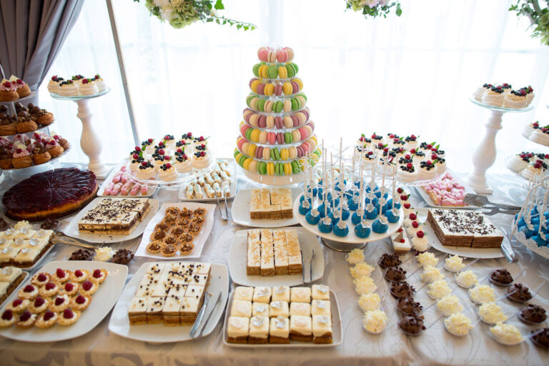 desserts laid out on a party dessert table