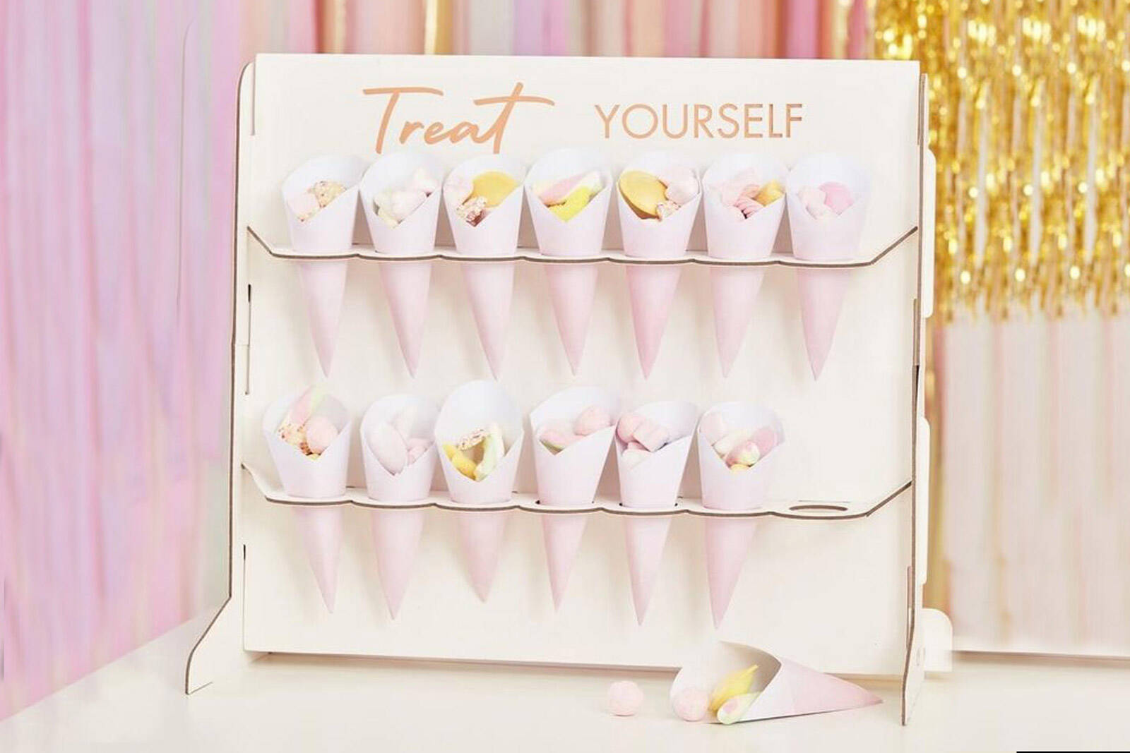 food / treat cone stand to add height to your dessert table layout