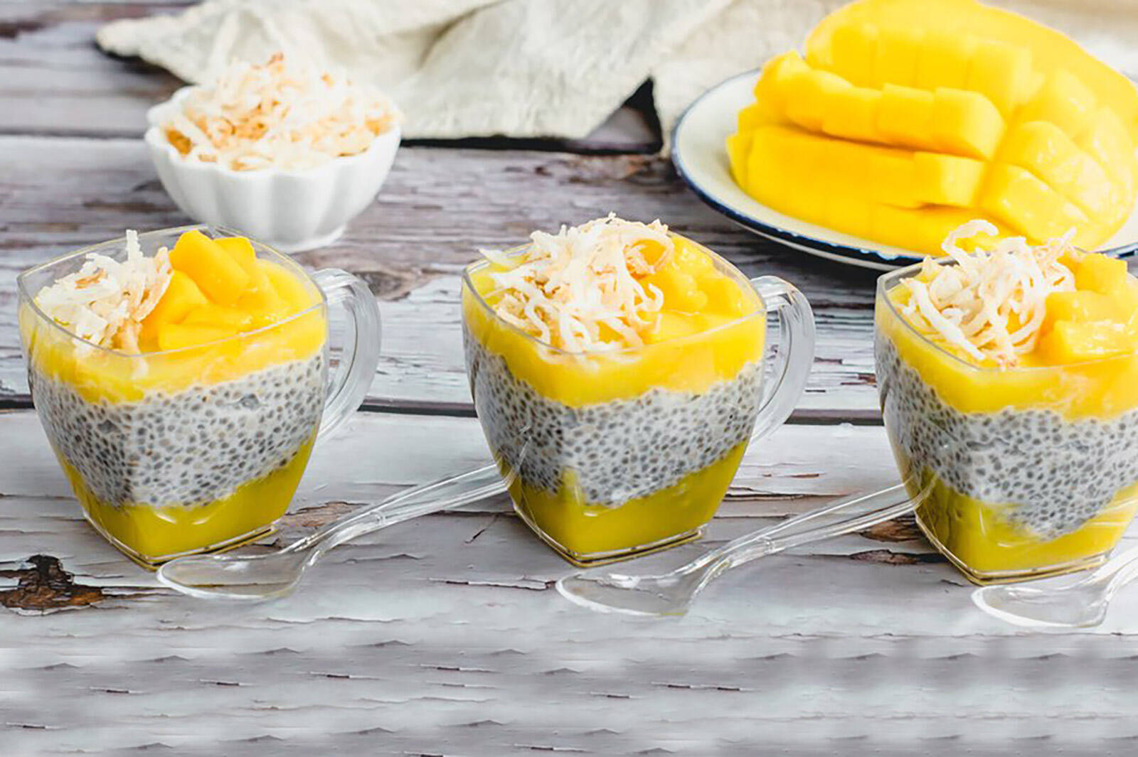 desserts served in disposable mini mugs