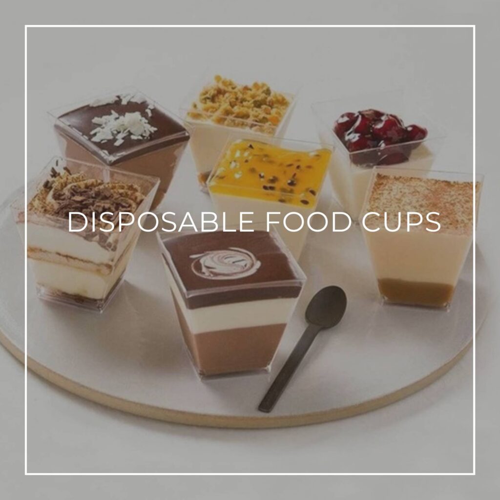desserts served in clear disposable mini dessert cups