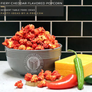 fiery cheddar flavored gourmet savory popcorn