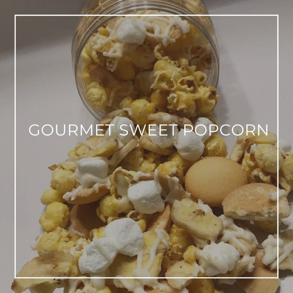 Banana pudding flavored gourmet popcorn