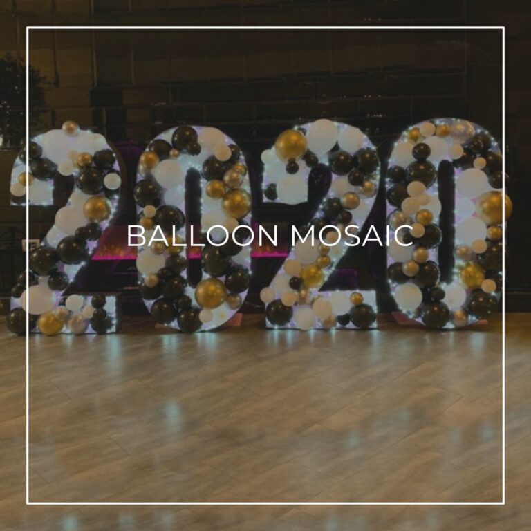 graduation party balloon mosaic of the numbers 2020