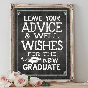 Leave Your Advice & Well Wishes for the new Graduate bucket list suggestions sign
