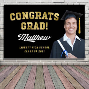 Congrats Grad! custom photo graduation party backdrop
