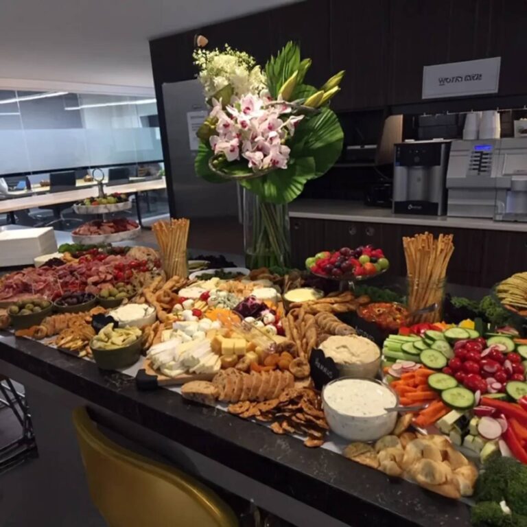 Grazing table displayed on a wooden board