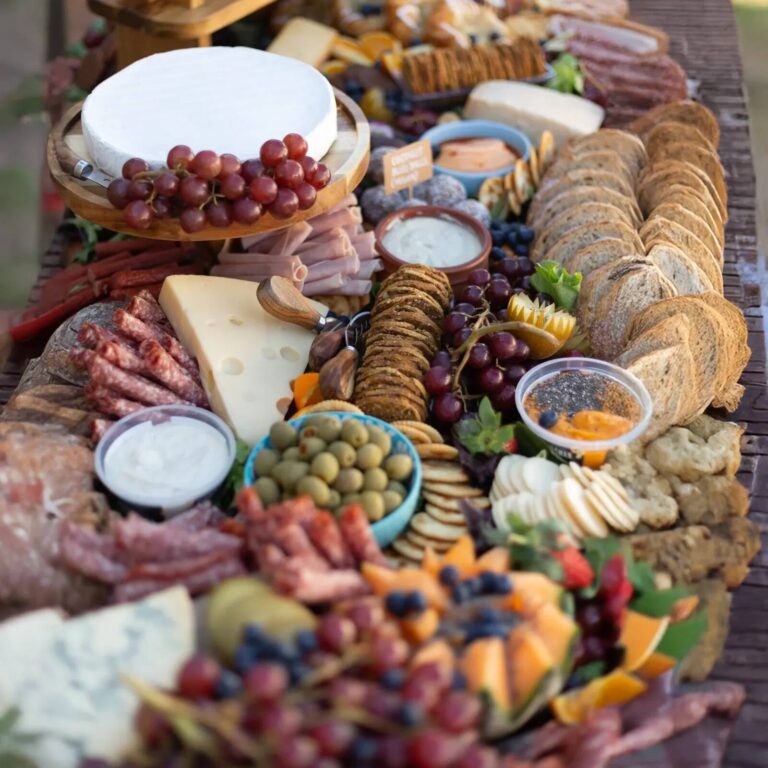 Grazing table finished look with garnish