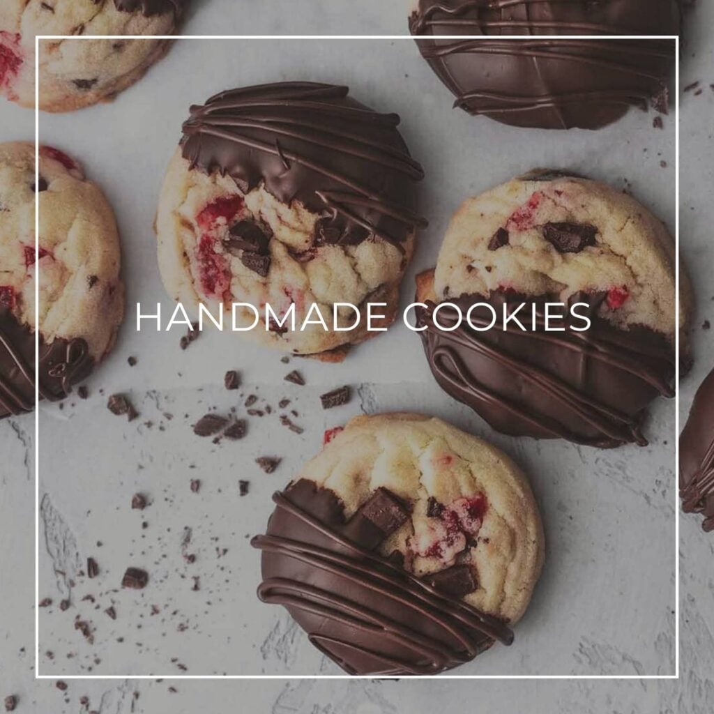 rustic handmade gourmet cookies Cherry Garcia flavor