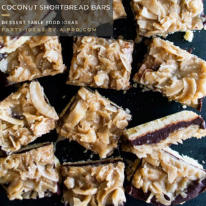 Handmade coconut shortbread dessert bars