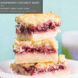 Handmade raspberry coconut dessert bars