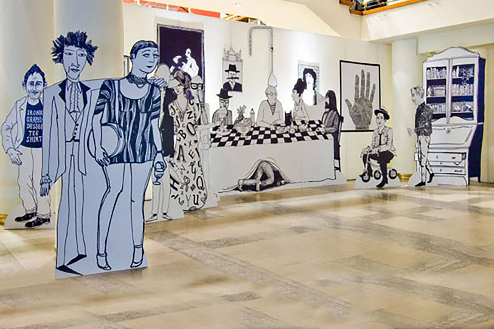 hand drawn pencil style interiors for the D&AD 'Yellow Pencil' Awards produced by Matt James of Leftfield Productions