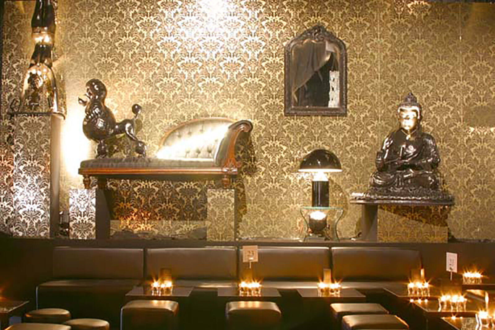 gold and black interiors at La Fete Noir for Chopard at the Cannes Film Festival produced by Matt James of Leftfield Productions