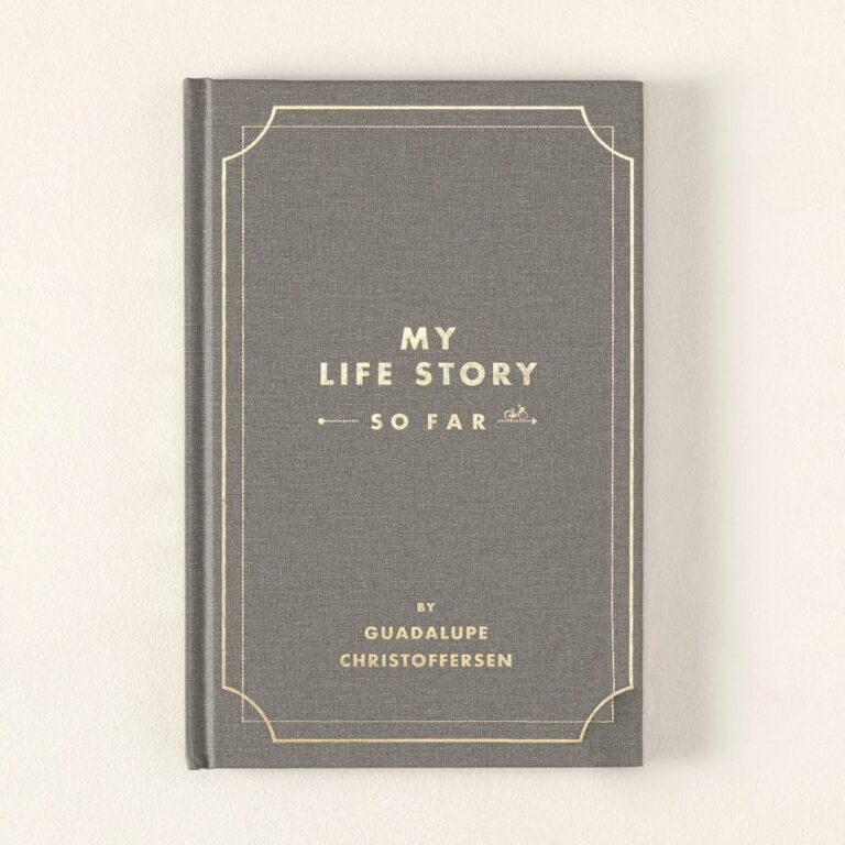 My Life Story So Far journal cover foil-stamped with a custom name
