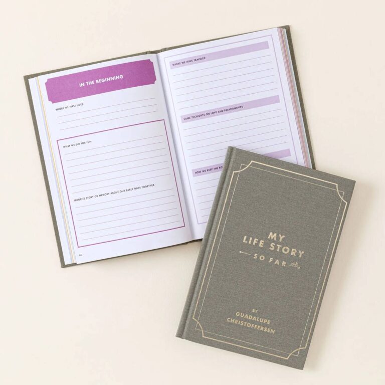Open In The Beginning page with prompts about a couple’s early relationship
