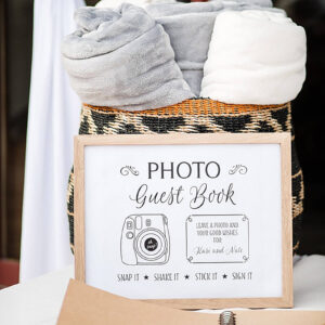 Polaroid guest book party sign