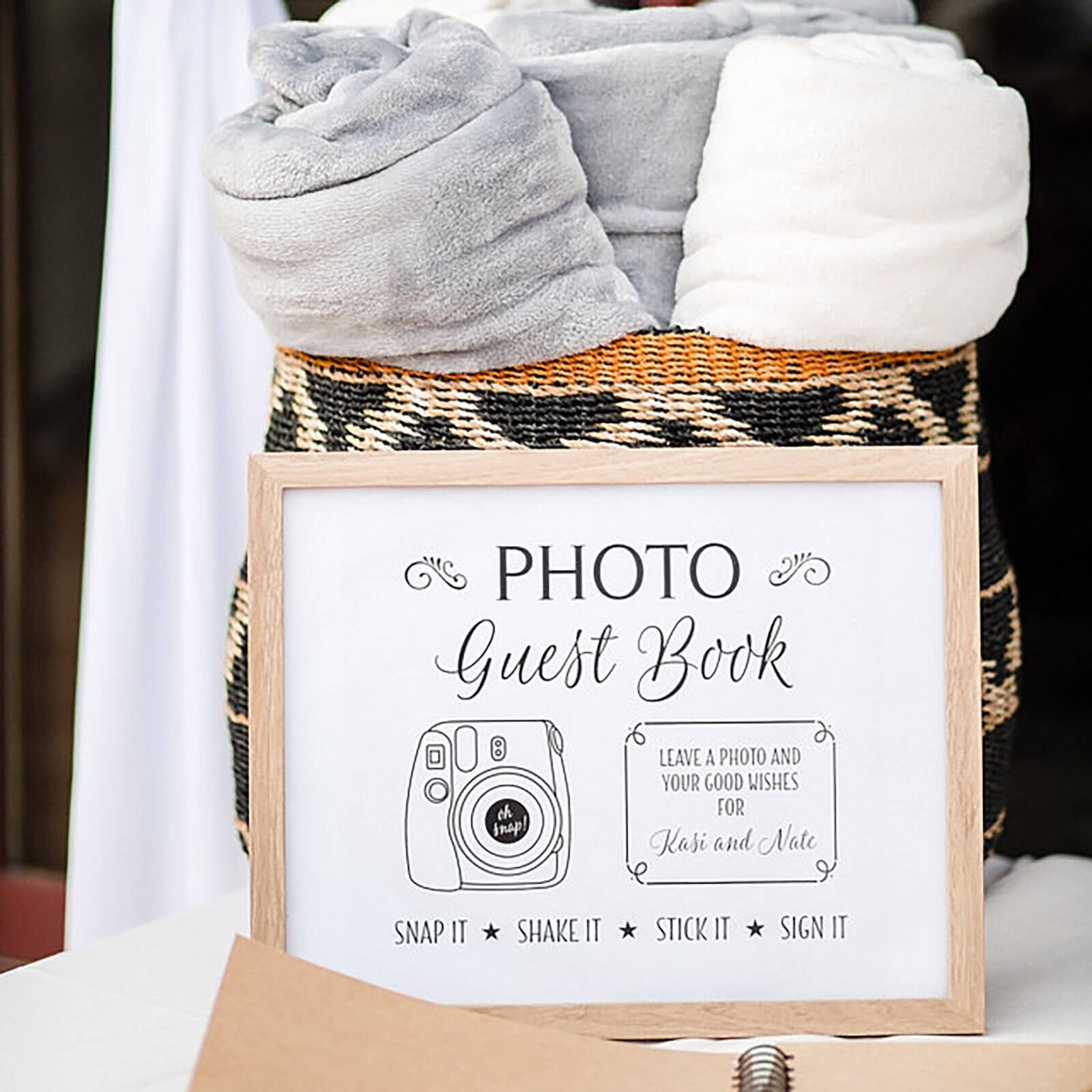 Polaroid guest book party sign