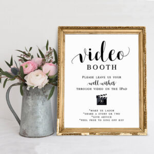 framed Video Booth instructions party sign