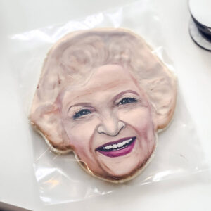personalized custom portrait cookie of Betty White's face