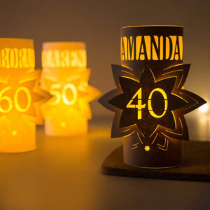Amanda's 40th birthday custom name paper luminary