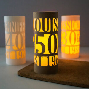 Louis' 50th birthday custom name paper luminary