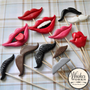 lips and mustache party photo booth props