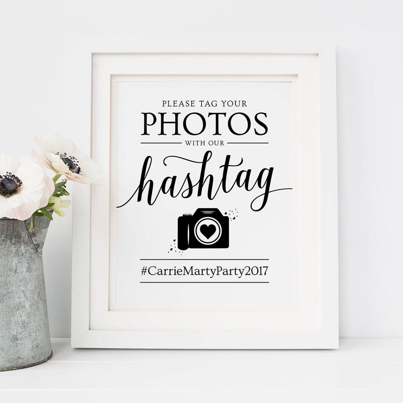 Hashtag Sign for Weddings & Parties - Party Ideas by a Pro