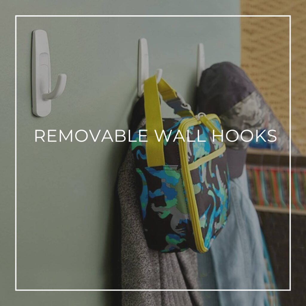 removable wall hooks to hang backdrops and decorations