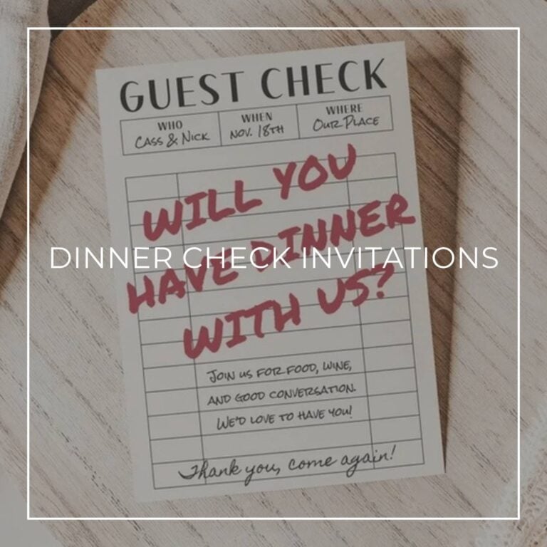 Restaurant Check Invitations