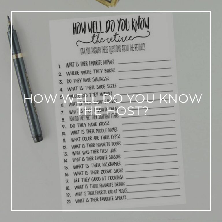 'How well do you know the retiree?' retirement party game printable quiz