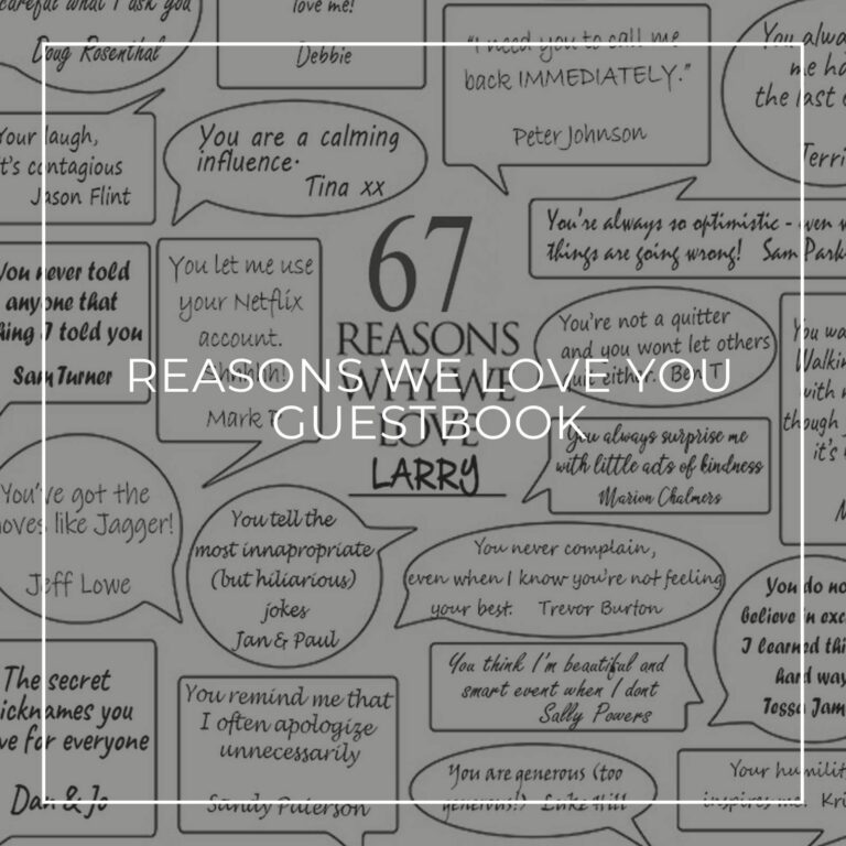 handwritten 67 reasons we love you signing poster retirement party guestbook alternative