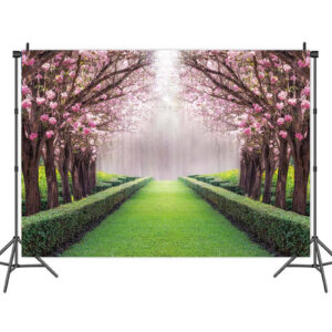 cherry blossom trees scenic party backdrop