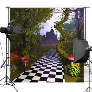 Alice in Wonderland scenic party backdrop