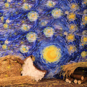 Van Gogh Starry Night inspired scenic backdrop