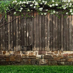 garden and wood fence scenic backdrop