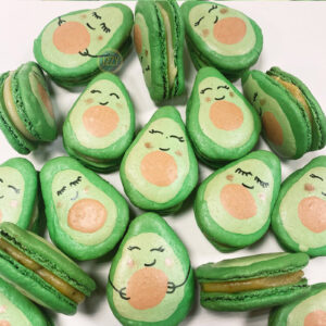 avocado themed macarons
